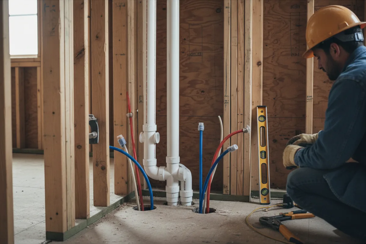 Drain and supply rough-in during Leak Detection in Jenkinsburg